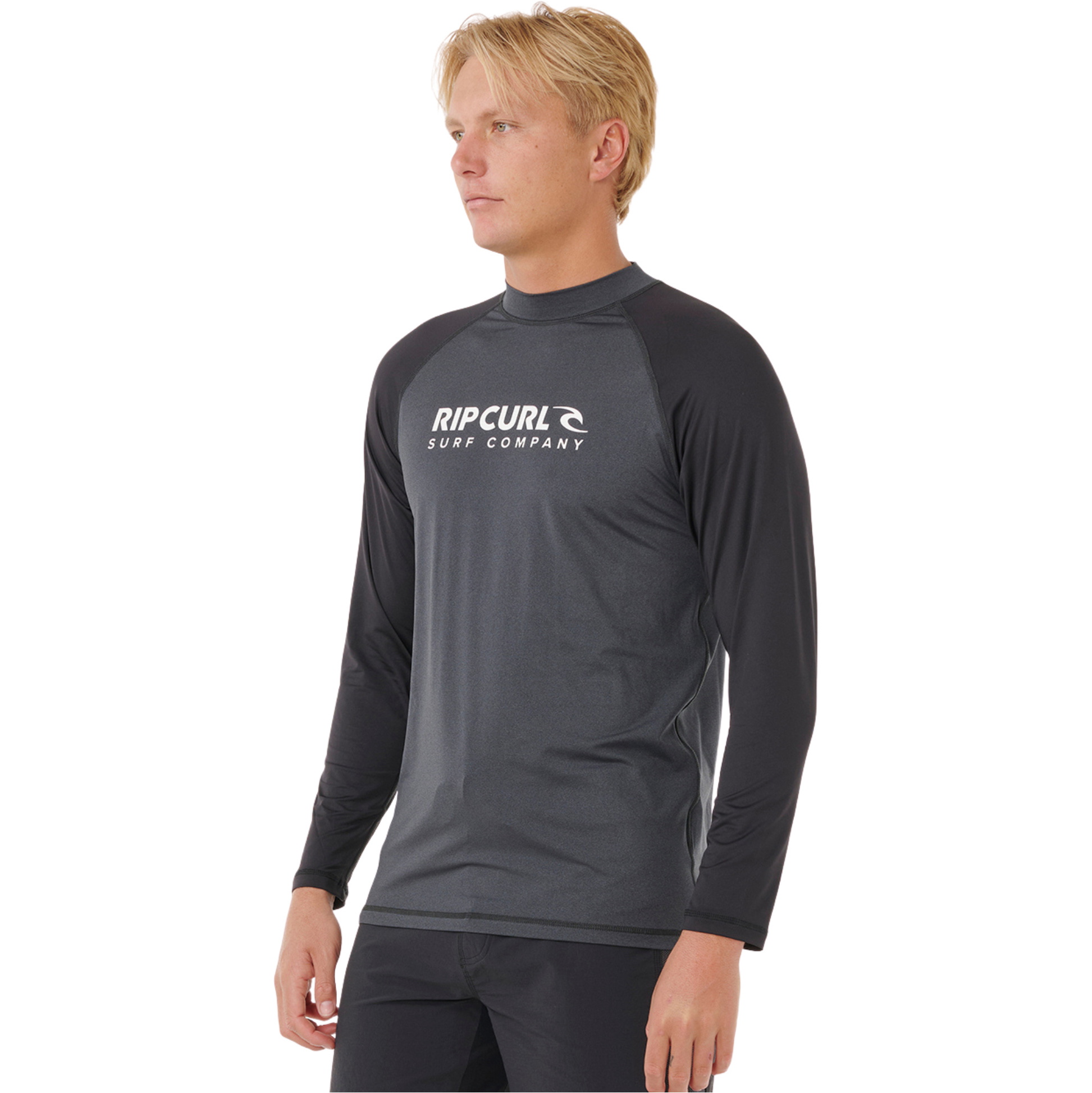 2026 Rip Curl Männer Shock UPF Langarm-Lycra-Weste 16GMRV - Black Marle